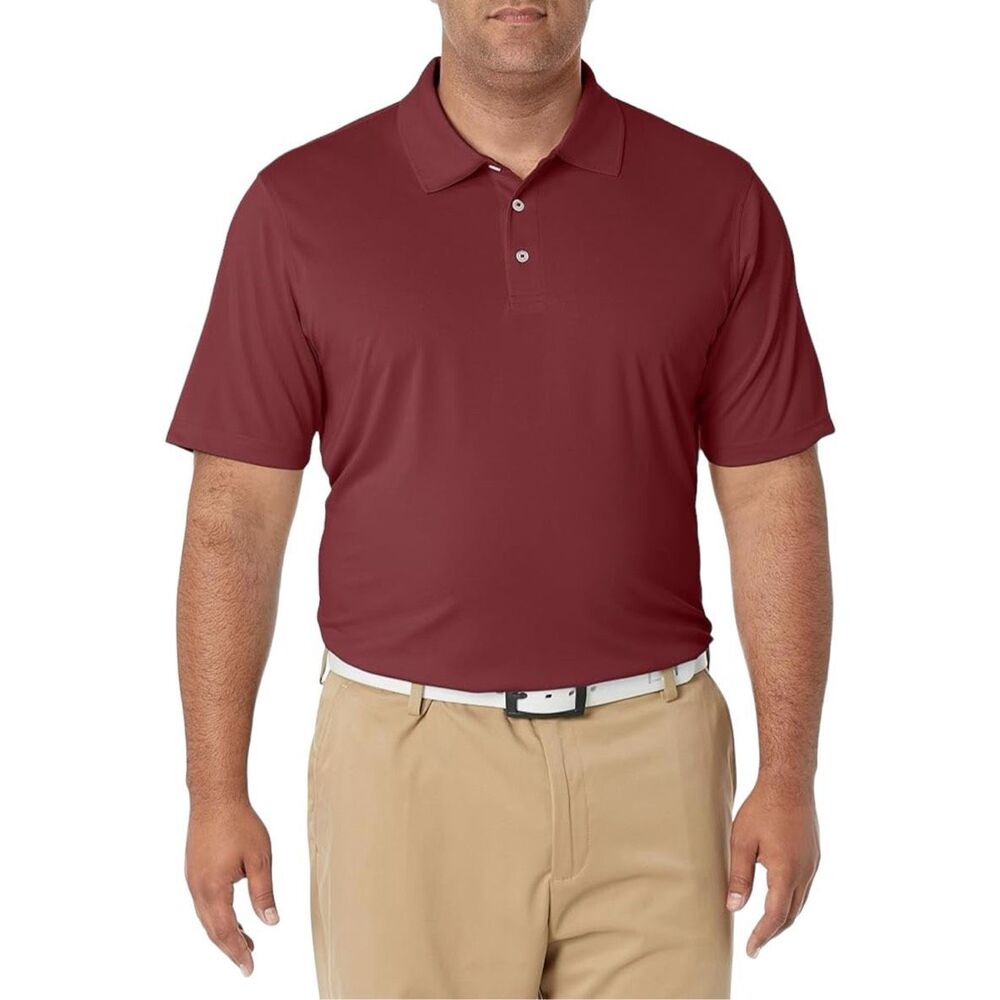 NWT Amazon Essentials Men's Regular-Fit Quick-Dry Golf Polo Burgundy Shirt XL
